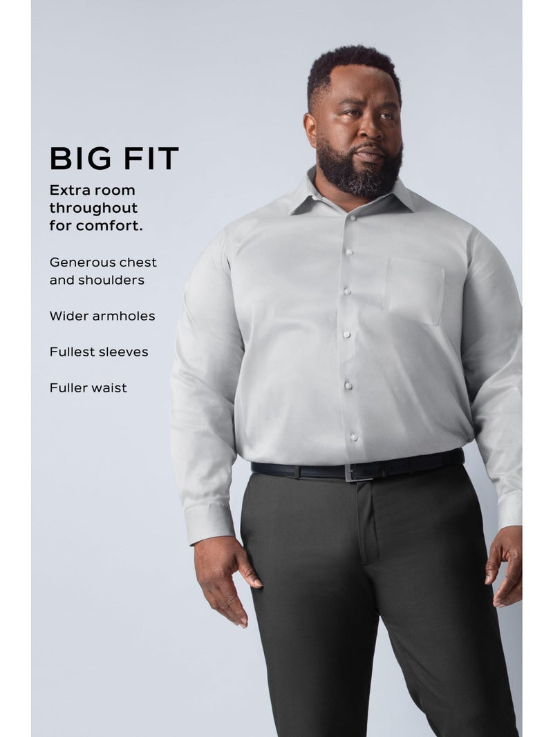 Van Heusen Men's Big Fit Dress Shirt Poplin Solid (Big and Tall), Grey, 22" Neck 34"-35" Sleeve - Image 5